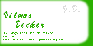 vilmos decker business card